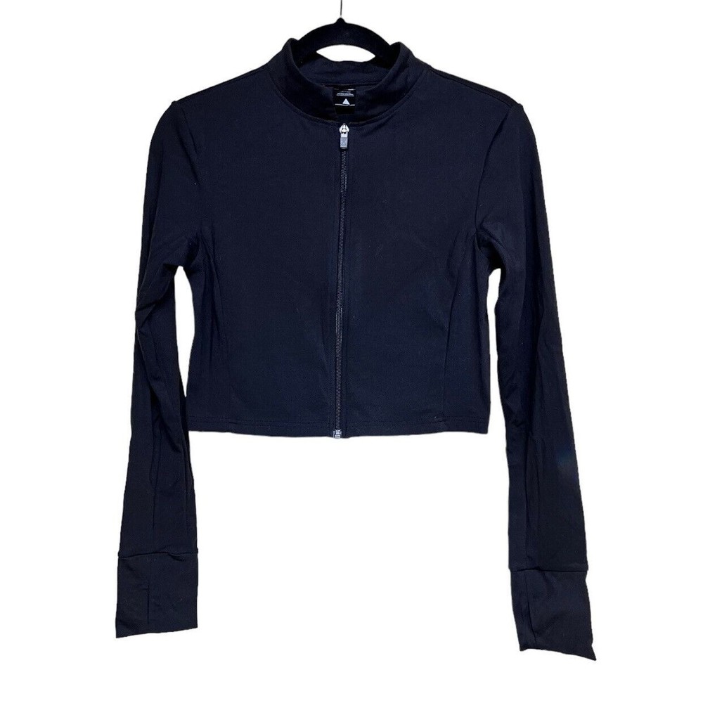 Balance Athletica The Elevate Cropped Zip Dire Wolf Top Black Women’s Size Large